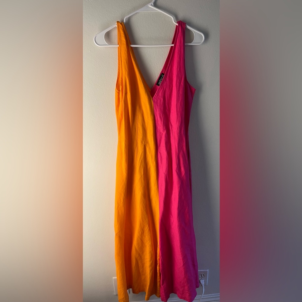 Color Block Linen Jumpsuit from Mixed by Nasrin